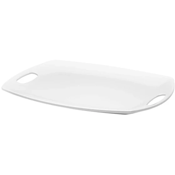 Elite Global Solutions M1317OVH Bilbao Display White 17 1/8" x 12 3/4" Flat Rectangular Platter with Handles
