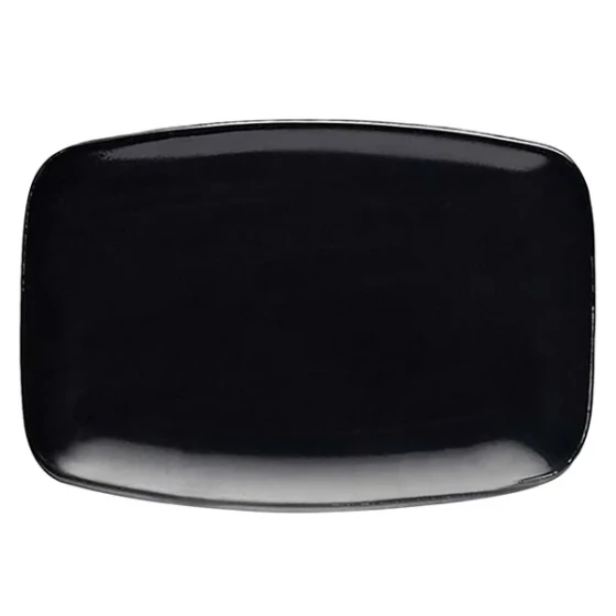 Elite Global Solutions D85RC Radius 8 1/4" x 5 3/4" Black Rectangular Platter - 6/Case