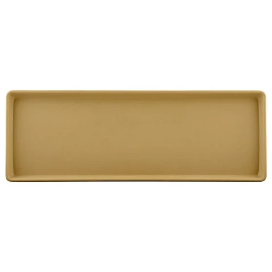 Elite Global Solutions ECO412 Greenovations 12" x 4 1/4" Rattan-Colored Rectangular Tray - 6/Case