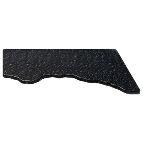 Elite Global Solutions QS2413R Fo Granite Black Granite 23 3/4" x 13" Riser Platter with 3 Straight Edges and Irregular Front - Right