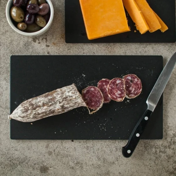 Epicurean 020-120602 Display Series 11 3/4" x 6" x 1/4" Slate Richlite Wood Fiber Rectangle Cutting and Serving Board