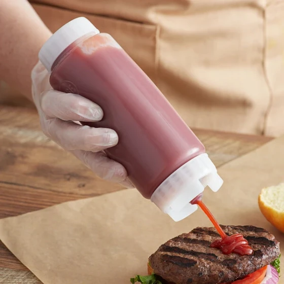 FIFO Innovations 12 oz. Clear Double Wide-Mouth Squeeze Bottle with Thick Dispensing Valve