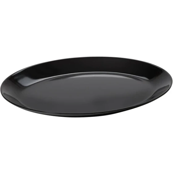 GET OP-1080-BK Settlement 10" x 7 3/4" Black Melamine Oval Coupe Platter   - 12/Case