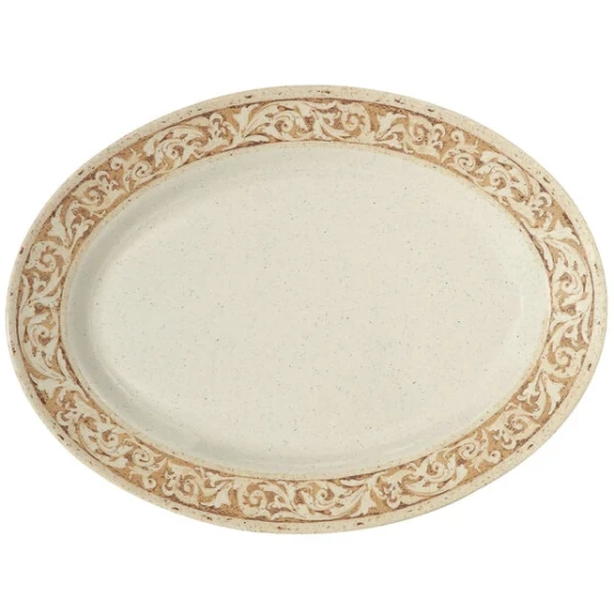 GET OP-618-OL 18" x 13 1/2" Olympia Oval Platter - 12/Case