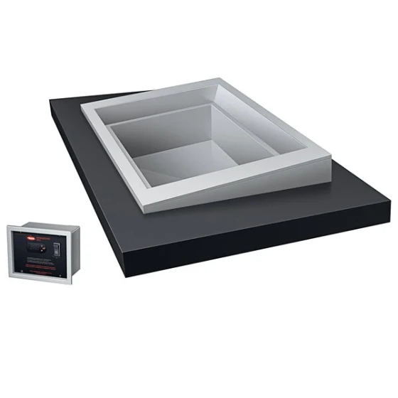Hatco CWBX-S2 SLANT Standard Two Pan Slim Drop-In Remote Refrigerated Cold Food Well with 5 Degree Slant - 120V