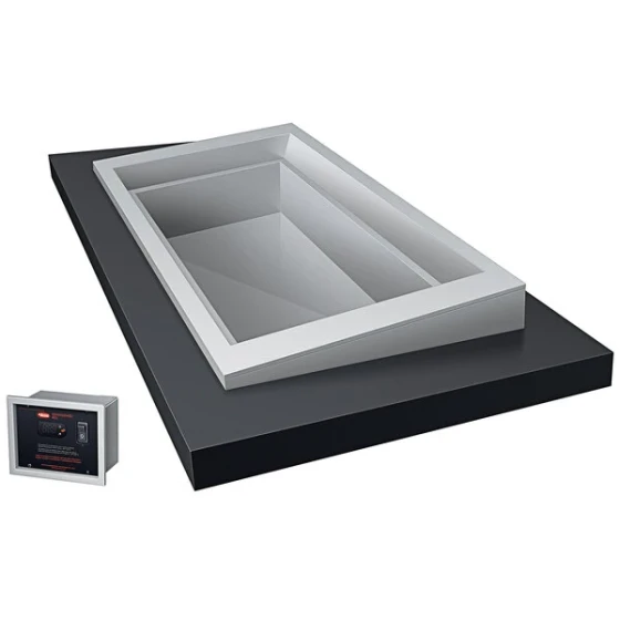 Hatco CWBX-S3 SLANT Standard Three Pan Slim Drop-In Remote Refrigerated Cold Food Well with 5 Degree Slant - 120V