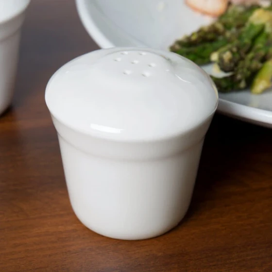 Homer Laughlin from Steelite International HL8916900 Kensington Ameriwhite 2 1/2" Bright White China Salt Shaker - 12/Case