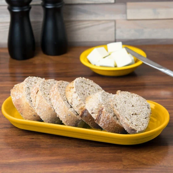 Fiesta® Dinnerware from Steelite International HL412342 Daffodil 12" x 5 11/16" Oval China Bread Tray - 6/Case