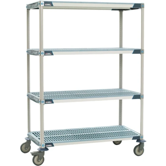 Metro X566BGX3 MetroMax i Open Grid Shelf Cart with Rubber Casters - 24" x 60"