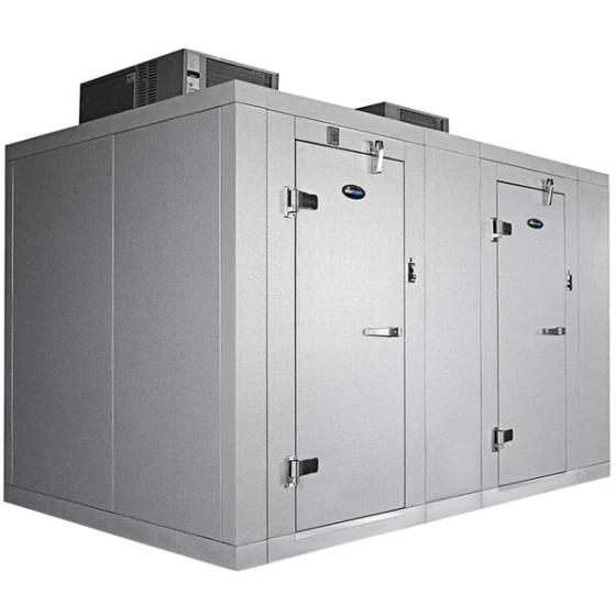 Amerikooler DW071077N-4/6-SC 7' x 10' x 7' 7" Floorless Indoor Walk-In Combination Freezer / Cooler with Top Mounted Refrigeration