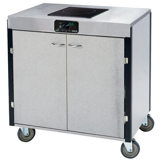 Lakeside 2060 Creation Express™ Mobile Stainless Steel Cooking Cart with 1 Induction Burner and No Exhaust Filtration - 22" x 34" x 35 1/2"