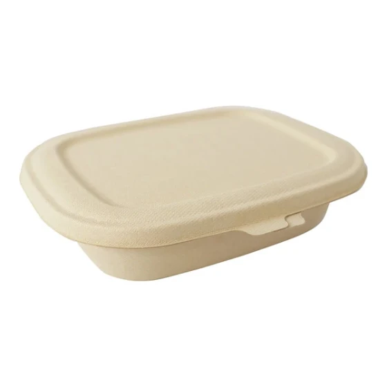 World Centric 32 oz. Compostable Fiber Clamshell Container with Leaf Plus - 200/Case