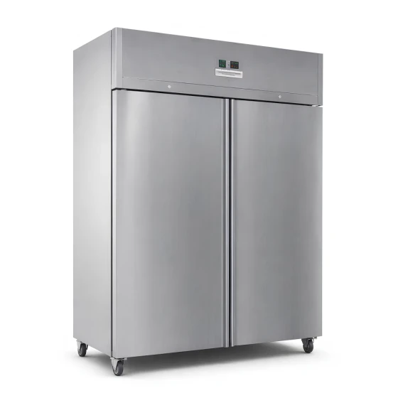 Inofrigo, Upright Freezer, 1285 L Capacity, 2 Doors, Ventilated Cooling, Stainless Steel