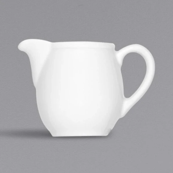 Bauscher Bonn from BauscherHepp 1.7 oz. Bright White Porcelain Creamer with Handle - 24/Case