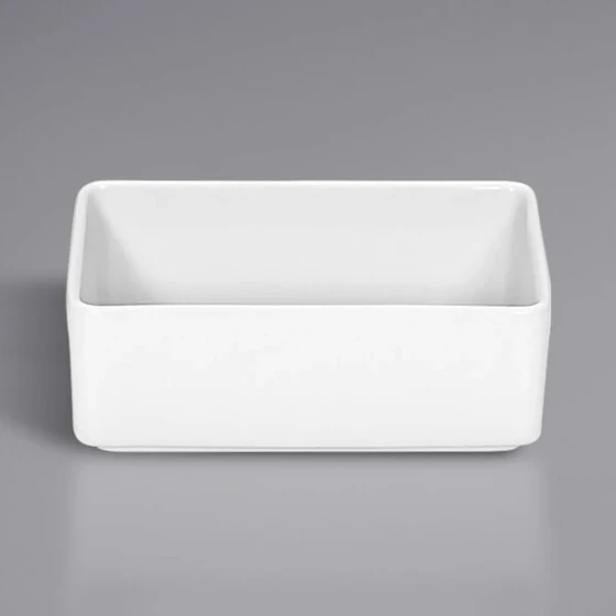 Bauscher Relation Today from BauscherHepp 4 3/4" x 2 3/4" Bright White Rectangular Porcelain Sugar Bowl - 36/Case