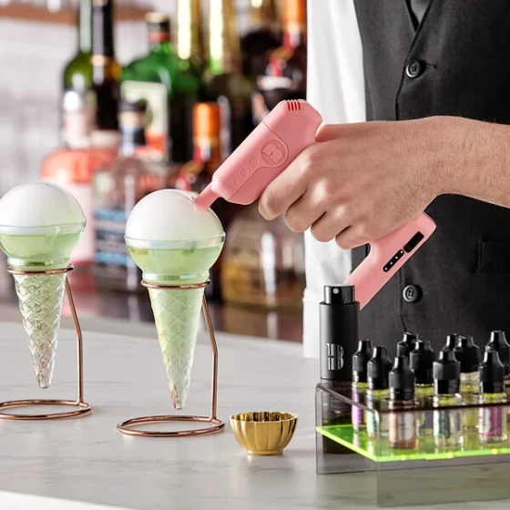 Flavour Blaster 5 oz. Ice Cream Cone Cocktail Glass with Stands - 2/Pack
