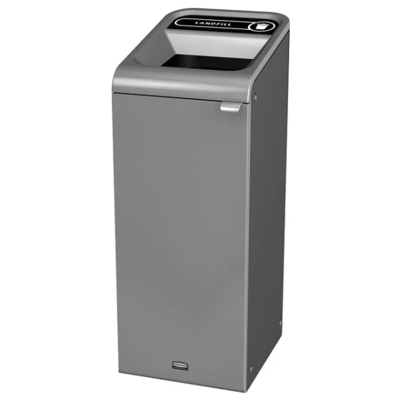 Rubbermaid® 1961614 Configure 15 Gallon Stenni Gray 1 Stream Landfill Indoor Rectangular Trash Can