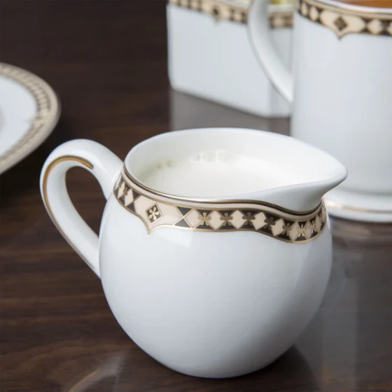 Syracuse China 911191030 Baroque 6 oz. Bone China Creamer - 12/Case