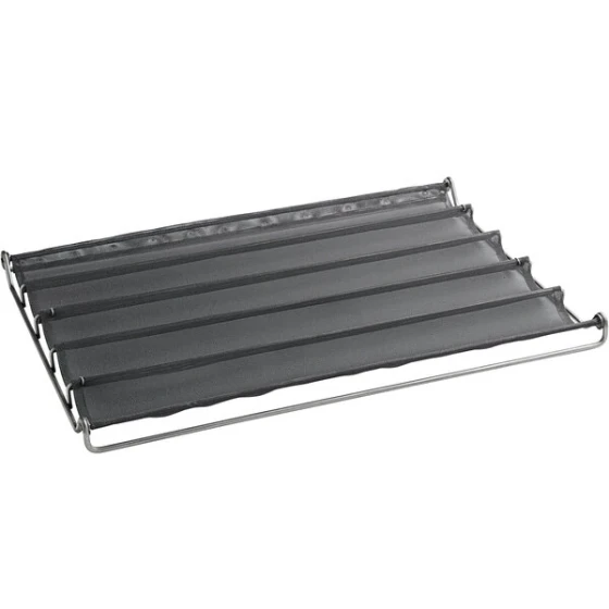 Sasa Demarle CA660457-5-01 5 Loaf Glazed Filet Inox Baguette / French Bread Pan - 26" x 3" x 1" Compartments