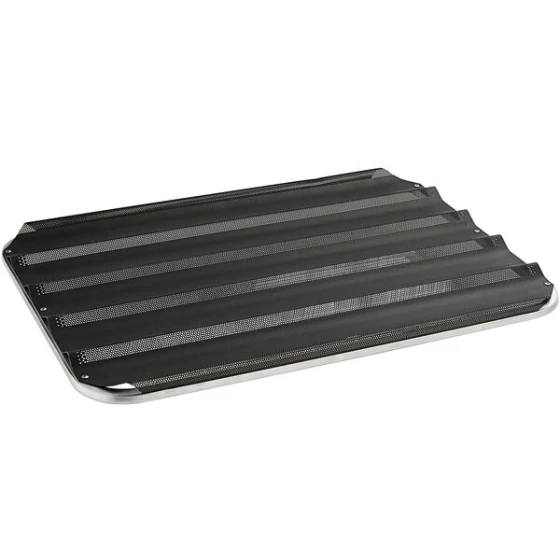 Sasa Demarle EEGK660457-5-00 5 Loaf Non-stick Tradisole Hearth Baguette / French Bread Pan - 26" x 3" x 1" Compartments