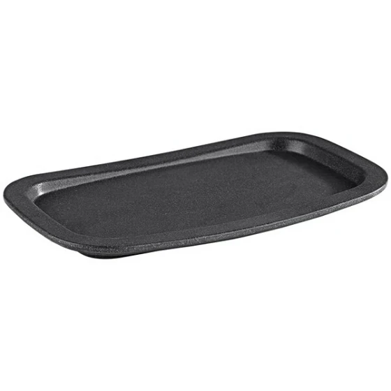 APS Iron 10 7/16" x 6 3/8" x 13/16" Melamine Serving Tray - 6/Case