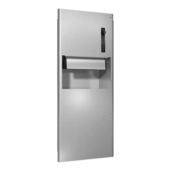 American Specialties, Inc. Profile 10-94696 Recessed Lever-Operated Roll Paper Towel Dispenser with 10.5 Gallon Waste Receptacle