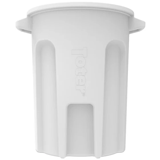 Toter RND32-B0111 32 Gallon White Round Trash Can