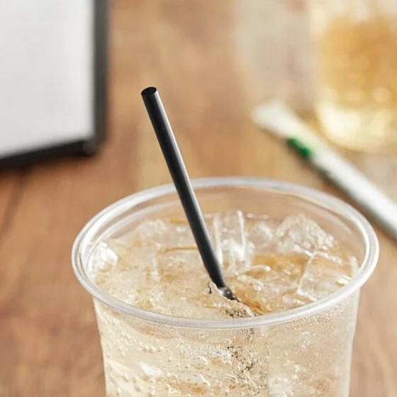 EcoChoice 7 3/4" Black Jumbo Compostable Wrapped PLA Straw - 400/Pack