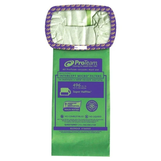 ProTeam 106960 Intercept Vacuum Bag for 6 Qt. Backpack Vacuum Cleaners - 10/Pack