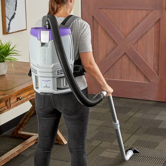 ProTeam GoFit® 3 107774 4.0 Ah 3 Qt. Cordless Backpack Vacuum with 107100 Xover Multi-Surface Telescoping Wand Kit