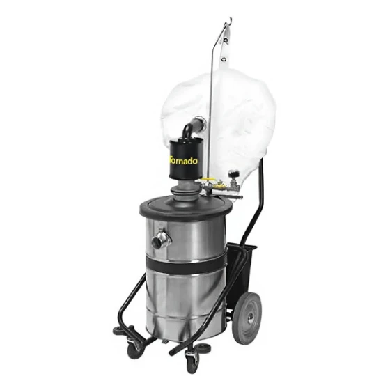 Tornado 95953 Taskforce 18 Gallon Stainless Steel Pneumatic Wet / Dry Drum Vacuum with External Filter