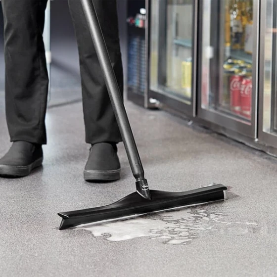 Vikan 71609 23 5/8" Black Ultra-Hygienic Rubber Floor Squeegee