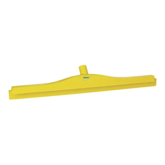 Vikan 77146 23 5/8" Yellow Ultra-Hygienic Double Blade Rubber Floor Squeegee with Replacement Cassette
