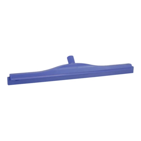 Vikan 77148 23 5/8" Purple Ultra-Hygienic Double Blade Rubber Floor Squeegee with Replacement Cassette