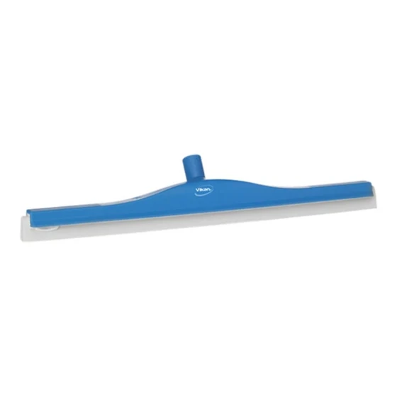 Vikan 77643 23 5/8" Blue Double Foam Revolving Neck Floor Squeegee with Replacement Cassette