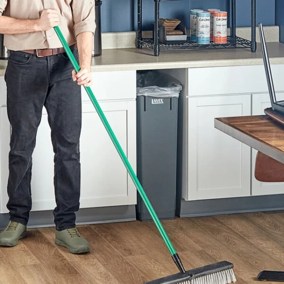 Lavex 60" Green Threaded Metal Broom / Squeegee Handle