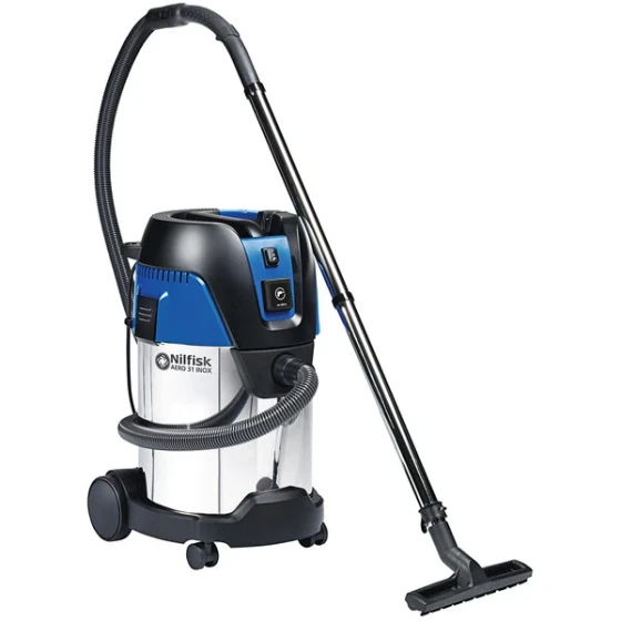 Nilfisk AERO 31-21 PC INOX HEPA 8 Gallon Stainless Steel Wet / Dry Vacuum with HEPA Filtration and Tool Kit - 120V