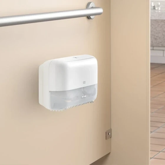 Tork Elevation OptiServe 558060 Coreless High-Capacity White Double Roll Toilet Tissue Dispenser T5 / T7