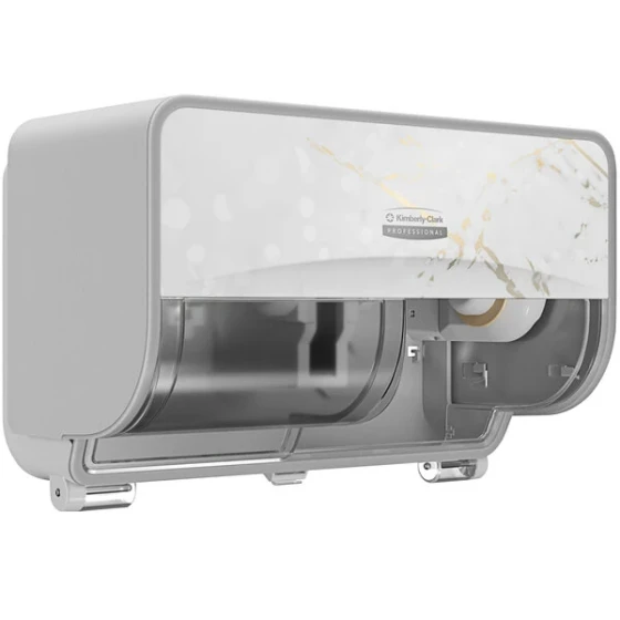 Kimberly-Clark Professional™ ICON™ Coreless Standard Roll Horizontal Toilet Paper Dispenser with Cherry Blossom Design Faceplate
