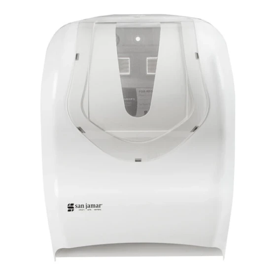 San Jamar T1470WHCL Smart System with IQ Sensor Summit Hands Free Roll Towel Dispenser -White / Clear