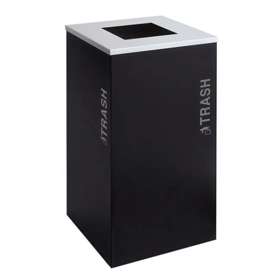 Ex-Cell Kaiser RC-KDSQ-T BT-PBG Black Tie Kaleidoscope Pebble Black Gloss 24 Gallon Square Trash Can