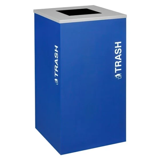 Ex-Cell Kaiser RC-KDSQ-T RYX Kaleidoscope Collection Royal Blue Texture 24 Gallon Customizable Square Trash Can