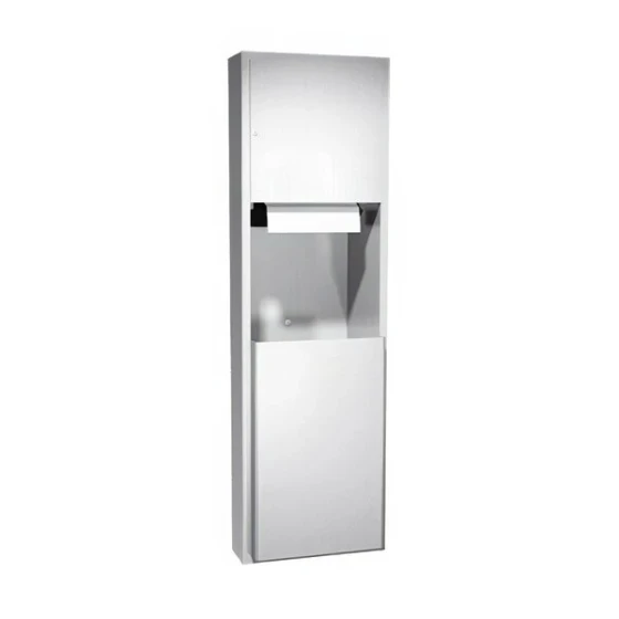 American Specialties, Inc. Traditional 10-04692A-6 Semi-Recessed Automatic Roll Paper Towel Dispenser with 17 Gallon Waste Receptacle