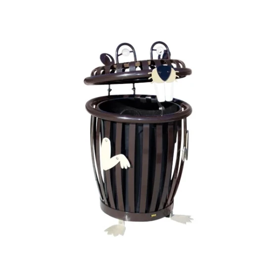 Paris Site Furnishings Creature Cans 34 Gallon Beaver Steel Trash Can