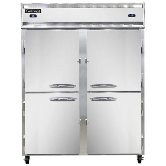 Continental Refrigerator 2RFEN-HD 57" Half Door Extra-Wide Dual Temperature Reach-In Refrigerator / Freezer