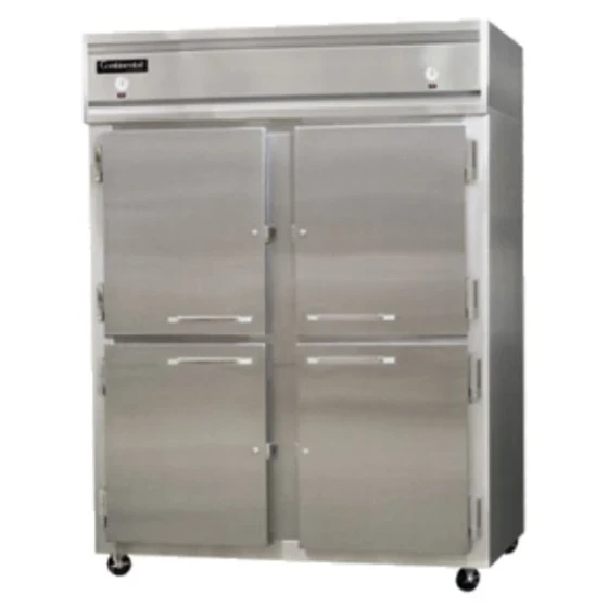 Continental Refrigerator 2RFENSS-HD 57" Half Door Extra-Wide Dual Temperature Reach-In Refrigerator / Freezer