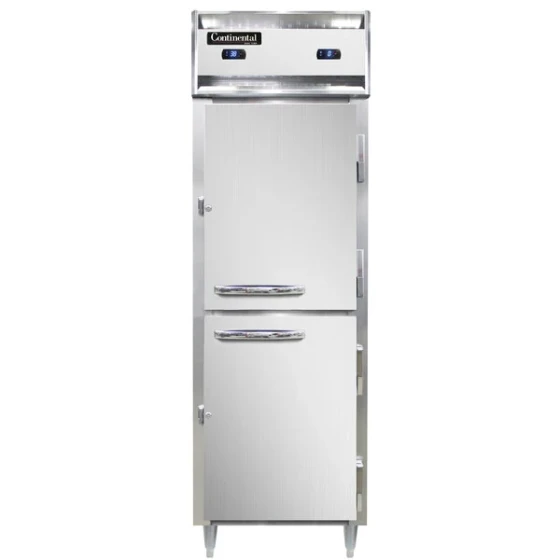 Continental D1RFENHD 29" Solid Half Door Extra-Wide Dual Temperature Reach-In Refrigerator/Freezer