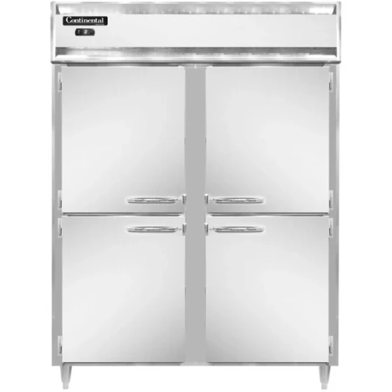 Continental Refrigerator D2FESNSAHD 57" Extra-Wide Shallow Depth Solid Half Door Reach-In Freezer