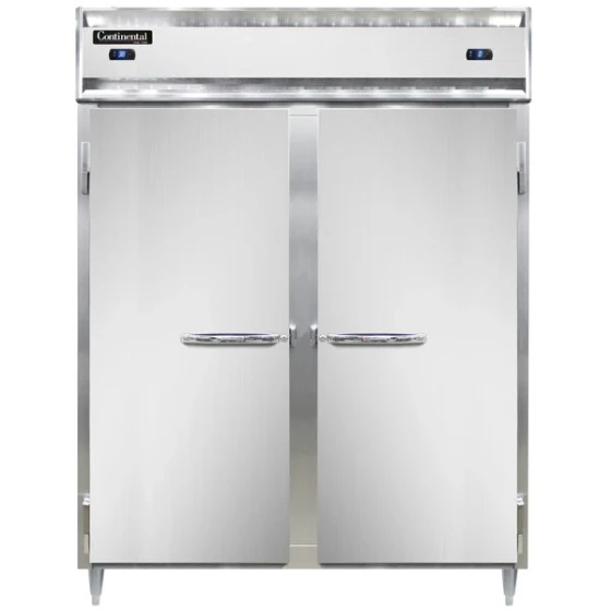 Continental Refrigerator D2RFESN 57" Solid Door Extra-Wide, Shallow Depth Dual Temperature Reach-In Refrigerator/Freezer