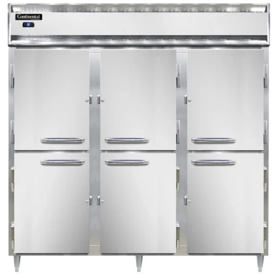 Continental Refrigerator D3RNPTHD 78" Solid Half Door Pass-Through Refrigerator